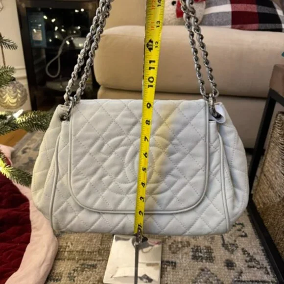 CHANEL TIMELESS ACCORDION BAG PURSE IN WINTER WHITE - Picture 12 of 15